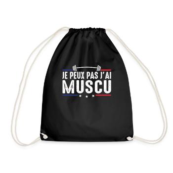 J'Peux Pas J'ai Muscu Musculation Bodybuilding gym - Sac de sport léger - noir - Devant