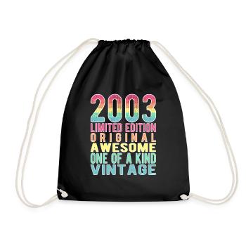 Limited Edition Since 2003 Birthday Vintage 2003 - Drawstring Bag - black - Front