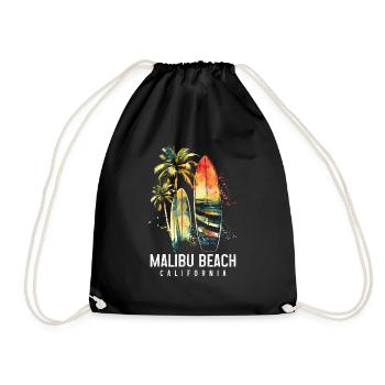 Malibu Beach, Californie, Surf, Surfeurs - Sac de sport léger - noir - Devant