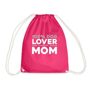 Yorkshire Terrier - Drawstring Bag - fuchsia - Front