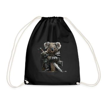 Koala Ritter Mittelalter - Turnbeutel - Schwarz - Vorne