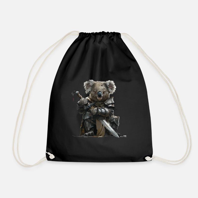 Koala Ritter Mittelalter - Turnbeutel - Schwarz