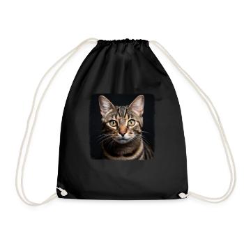 Chaton tigré chat tigré - Sac de sport léger - noir - Devant