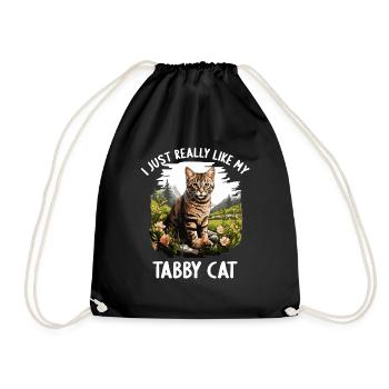 Chaton tigré chat tigré - Sac de sport léger - noir - Devant