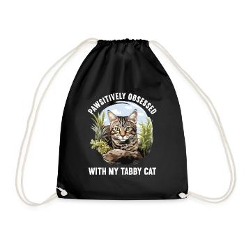 Chaton tigré chat tigré - Sac de sport léger - noir - Devant