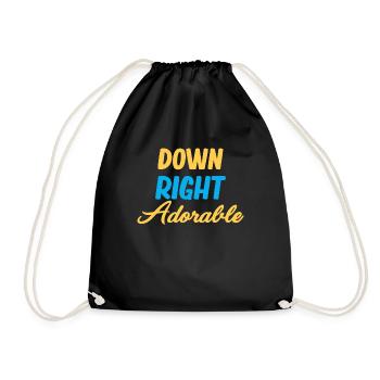 Downright Adorable Down Syndrome Autism - Drawstring Bag - black - Front