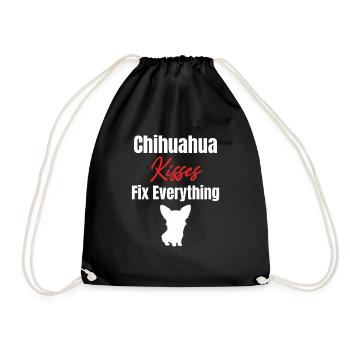 Chihuahua Kisses Fix Everything Paw Chiwawa - Turnbeutel - Schwarz - Vorne