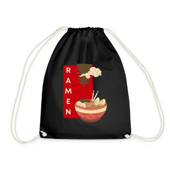 Ramen Japanese Art for noodles and food lover - Drawstring Bag - black - Front