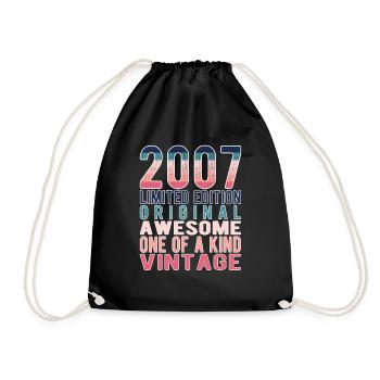 Limited Edition Since 2007 Birthday Vintage 2007 - Drawstring Bag - black - Front