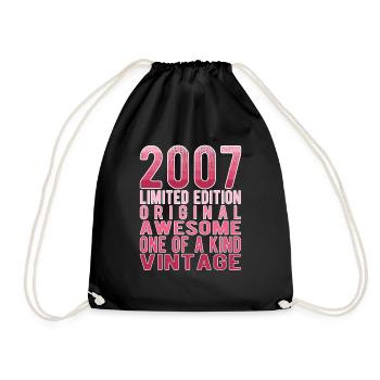 Limited Edition Since 2007 Birthday Vintage 2007 - Drawstring Bag - black - Front
