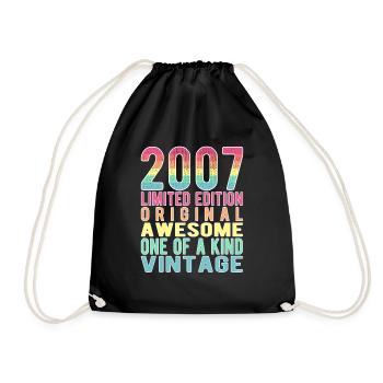 Limited Edition Since 2007 Birthday Vintage 2007 - Drawstring Bag - black - Front