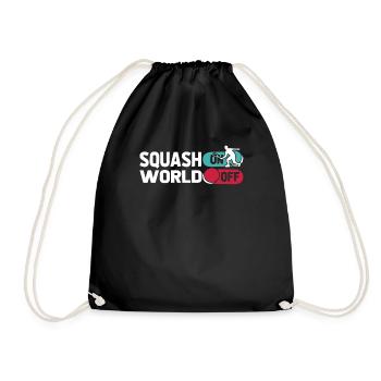 Squash Squash On World Off - Turnbeutel - Schwarz - Vorne