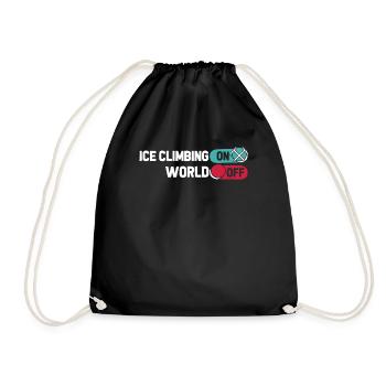 Eisklettern Ice Climbing On World Off - Drawstring Bag - black - Front
