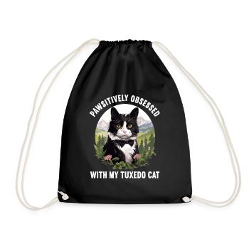 Tuxedo Kätzchen Tuxedo Katze - Turnbeutel - Schwarz - Vorne