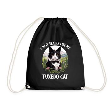 Tuxedo Kätzchen Tuxedo Katze - Turnbeutel - Schwarz - Vorne
