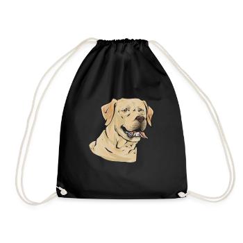 Yellow Labrador Retriever - Drawstring Bag - black - Front