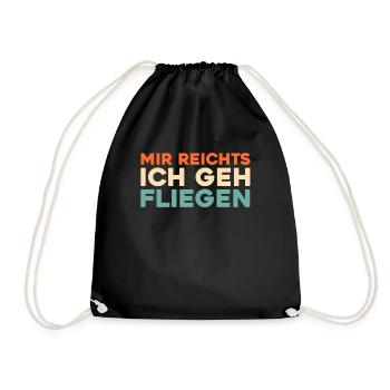 Flugbegleiter Stewardess - Turnbeutel - Schwarz - Vorne