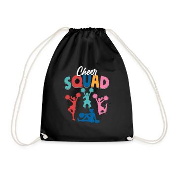 Cheer Squad Cheerleader Cheerleading - Drawstring Bag - black - Front