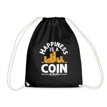 Coin Album Contentment: Numismatist's Pride - Drawstring Bag - black - Front