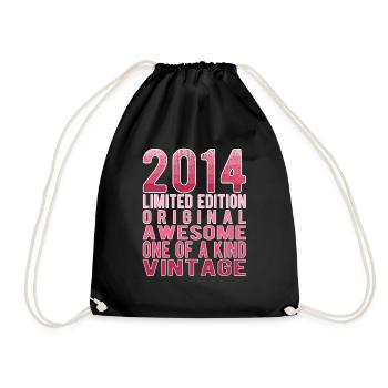 Limited Edition Since 2014 Birthday Vintage 2014 - Drawstring Bag - black - Front