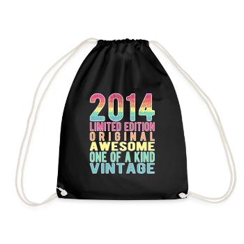 Limited Edition Since 2014 Birthday Vintage 2014 - Drawstring Bag - black - Front
