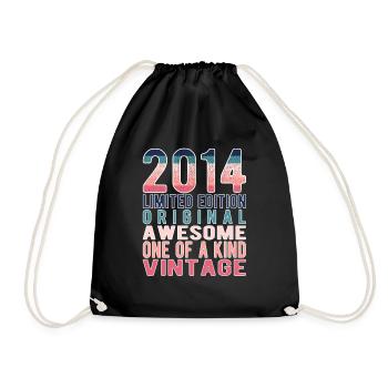 Limited Edition Since 2014 Birthday Vintage 2014 - Drawstring Bag - black - Front