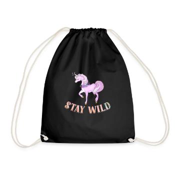 Rester sauvage drôle mignon rose licorne équitation jeu de mots - Sac de sport léger - noir - Devant