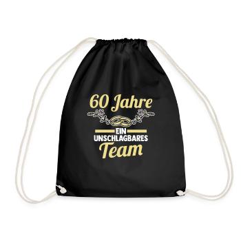 Ehe Diamantene Hochzeit 60 Jahre Verheiratet Hochz - Turnbeutel - Schwarz - Vorne