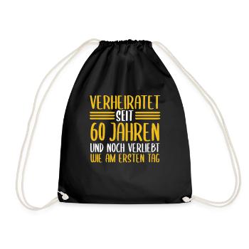 Ehe Diamantene Hochzeit 60 Jahre Verheiratet Hochz - Turnbeutel - Schwarz - Vorne