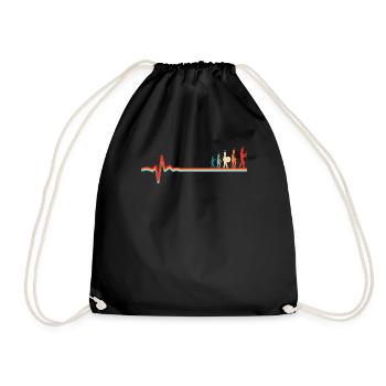 Fanfahrenzug Spielmannszug Ekg Heartbeat - Turnbeutel - Schwarz - Vorne