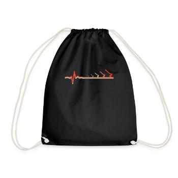 Axe Throwing Axe Thrower Ekg Heartbeat - Drawstring Bag - black - Front