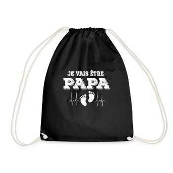 Man Soon to Dad Announcement, Dad Future Gift - Drawstring Bag - black - Front