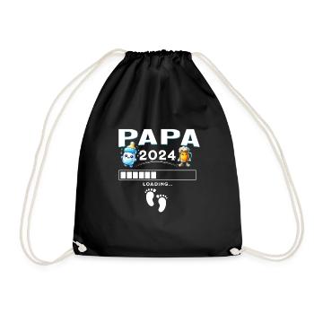 Man Soon to Dad Announcement, Dad Future Gift - Drawstring Bag - black - Front