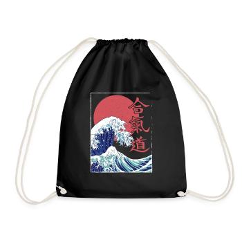Aikido Martial Arts Gift - Drawstring Bag - black - Front