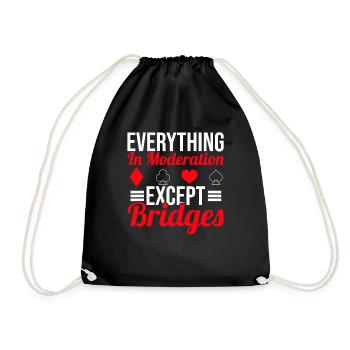 Cadeau de jeu de cartes de bridge - Sac de sport léger - noir - Devant