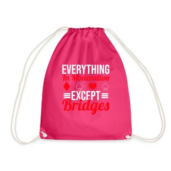 Bridge Kartenspiel Geschenk - Turnbeutel - Fuchsia - Vorne