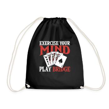 Cadeau de jeu de cartes de bridge - Sac de sport léger - noir - Devant