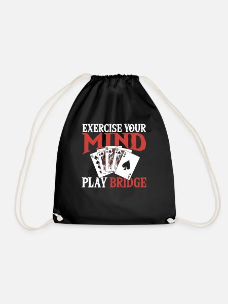 Bridge Kartenspiel Geschenk - Turnbeutel - Schwarz