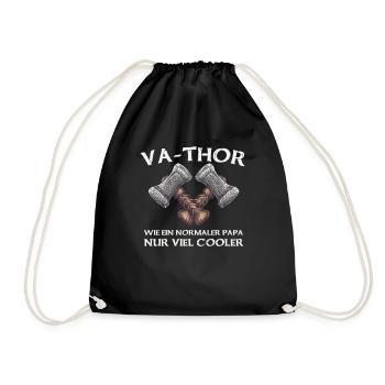 Vathor Papa Vater Geschenk zum Vatertag für Männer - Turnbeutel - Schwarz - Vorne