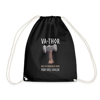 Vathor Papa Vater Geschenk zum Vatertag für Männer - Turnbeutel - Schwarz - Vorne