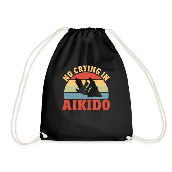 Aikido Martial Arts Gift - Drawstring Bag - black - Front