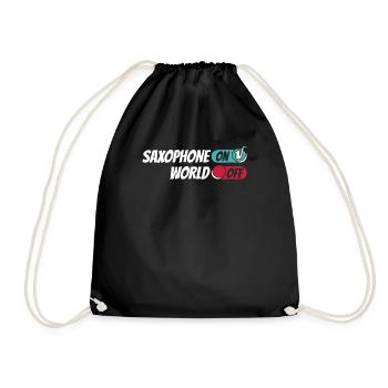 Saxophon Saxofon Saxophone On World Off - Drawstring Bag - black - Front