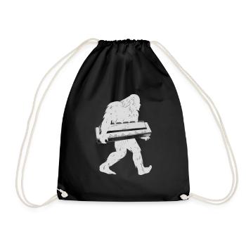 Harmonica Playing Gift - Drawstring Bag - black - Front