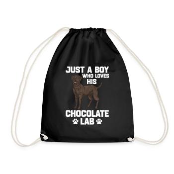 Chien Labrador Retriever brun chocolat - Sac de sport léger - noir - Devant