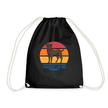 Schoko Brauner Labrador Retriever Hund - Turnbeutel - Schwarz - Vorne