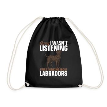 Chien Labrador Retriever brun chocolat - Sac de sport léger - noir - Devant