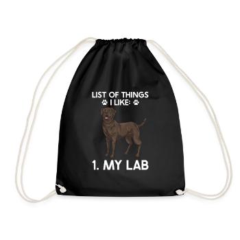 Chien Labrador Retriever brun chocolat - Sac de sport léger - noir - Devant