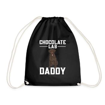 Chien Labrador Retriever brun chocolat - Sac de sport léger - noir - Devant