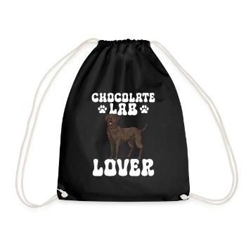 Chien Labrador Retriever brun chocolat - Sac de sport léger - noir - Devant