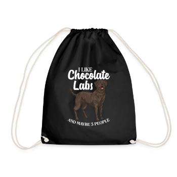 Chien Labrador Retriever brun chocolat - Sac de sport léger - noir - Devant
